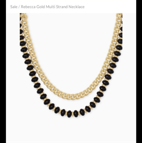 Kendra Scott Rebecca Gold and Black Multi Strand Necklace Like New